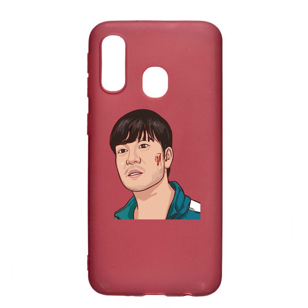 Husa Silicon Compatibila cu Samsung Galaxy A20e, Squid Game - Gamer 218, rezistenta la uzura, anti-alunecare, Pomegranate, PG843