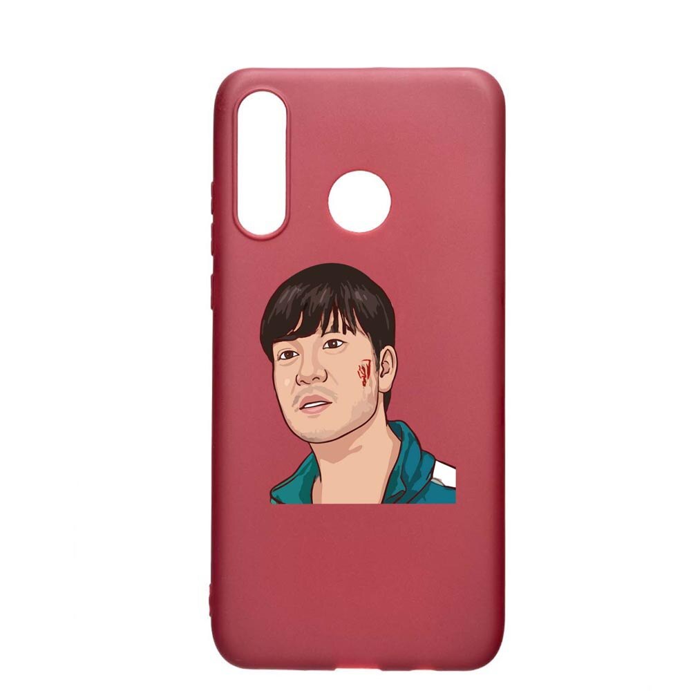 Husa Silicon Compatibila cu Huawei P30 Lite, Squid Game - Gamer 218, rezistenta la uzura, anti-alunecare, Pomegranate, PG843