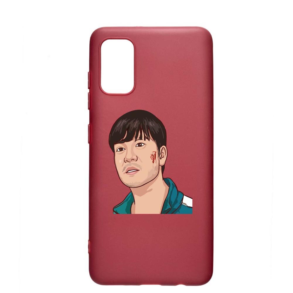 Husa Silicon Compatibila cu Samsung Galaxy A41, Squid Game - Gamer 218, rezistenta la uzura, anti-alunecare, Pomegranate, PG843