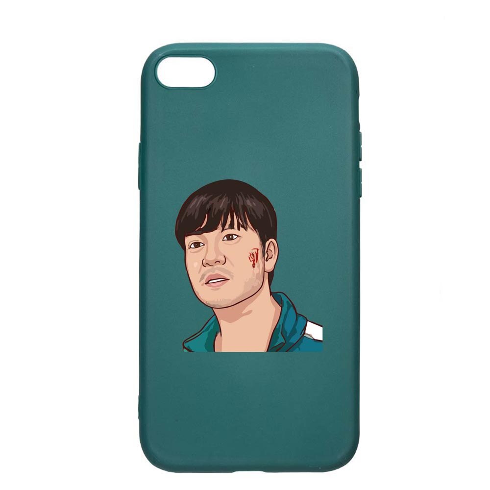 Husa Silicon Compatibila cu Apple iPhone SE 2 / iPhone 8 / iPhone 7, Squid Game - Gamer 218, rezistenta la uzura, anti-alunecare, ForestGreen, FG843