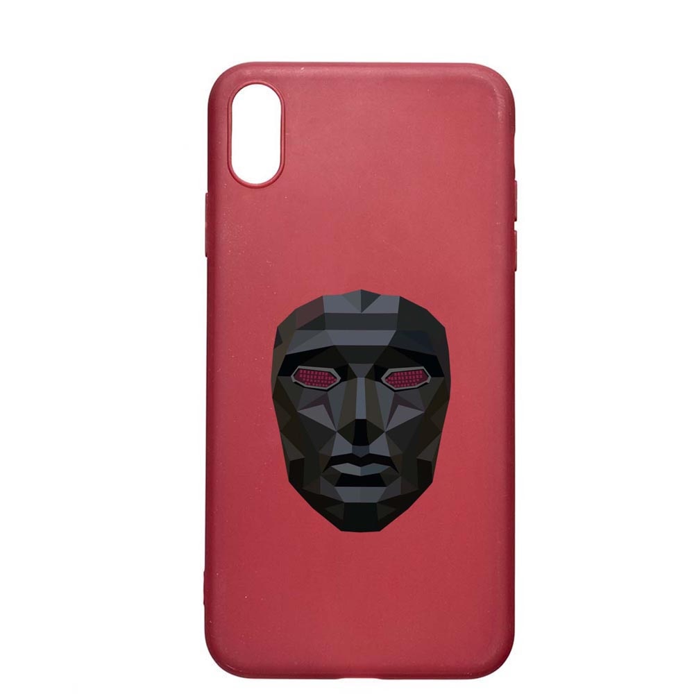 Husa Silicon Compatibila cu Apple iPhone XS Max, Squid Game - Mask Front Man, rezistenta la uzura, anti-alunecare, Pomegranate, PG844