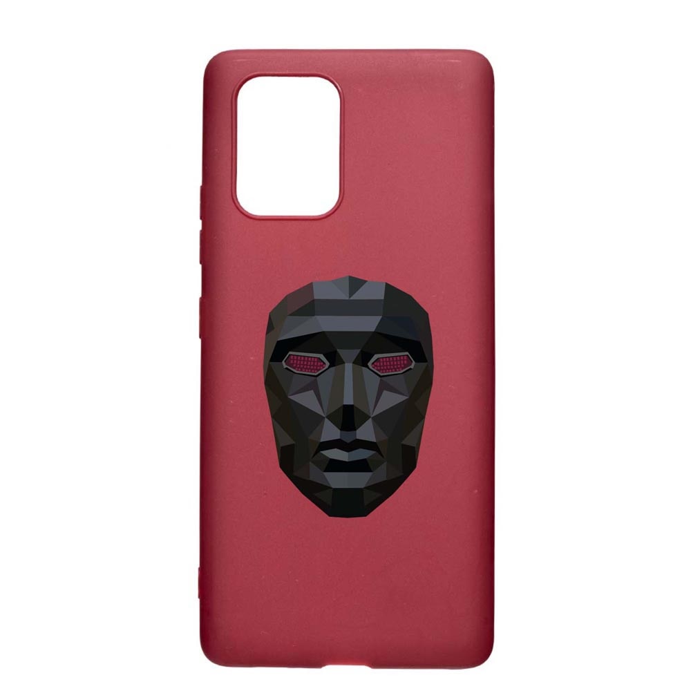 Husa Silicon Compatibila cu Apple iPhone 11, Squid Game - Mask Front Man, rezistenta la uzura, anti-alunecare, Pomegranate, PG844