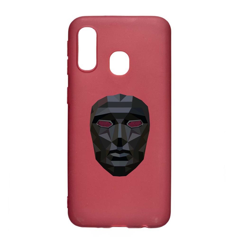Husa Silicon Compatibila cu Samsung Galaxy A20e, Squid Game - Mask Front Man, rezistenta la uzura, anti-alunecare, Pomegranate, PG844