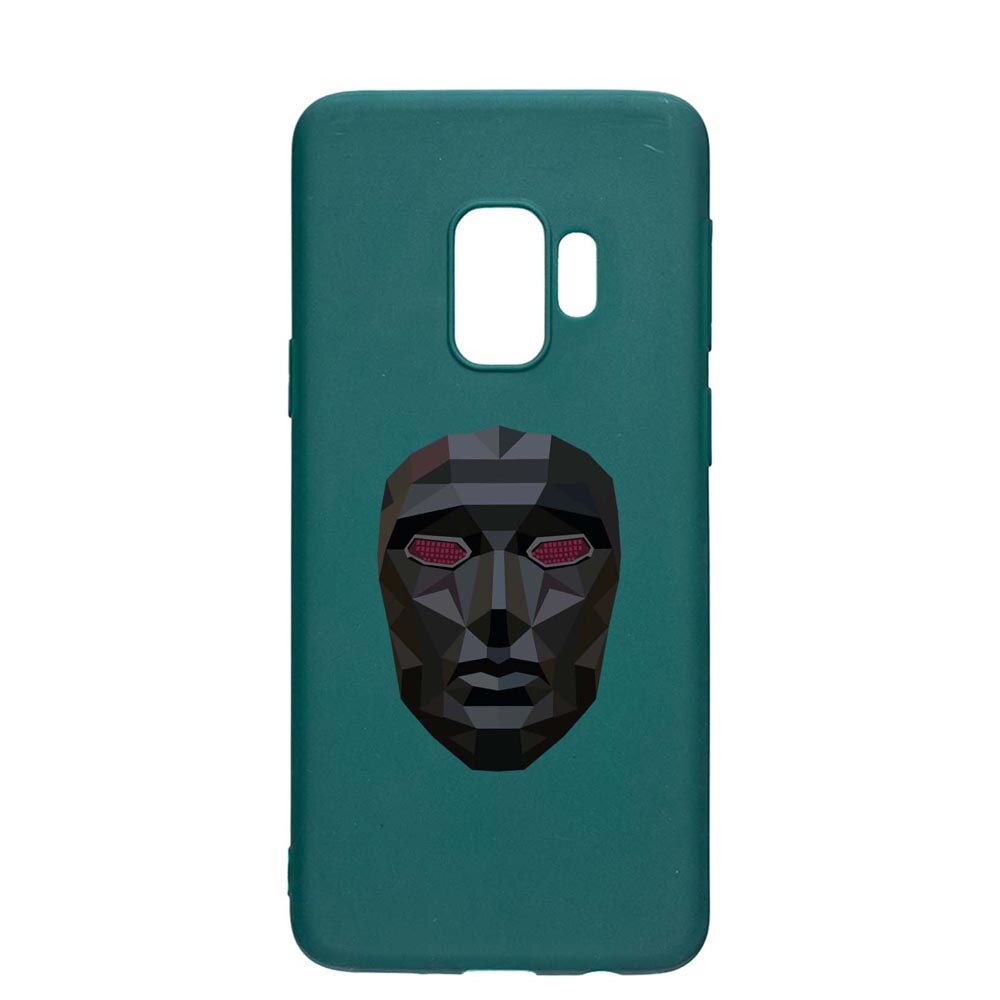 Husa Silicon Compatibila cu Samsung Galaxy S9, Squid Game - Mask Front Man, rezistenta la uzura, anti-alunecare, ForestGreen, FG844