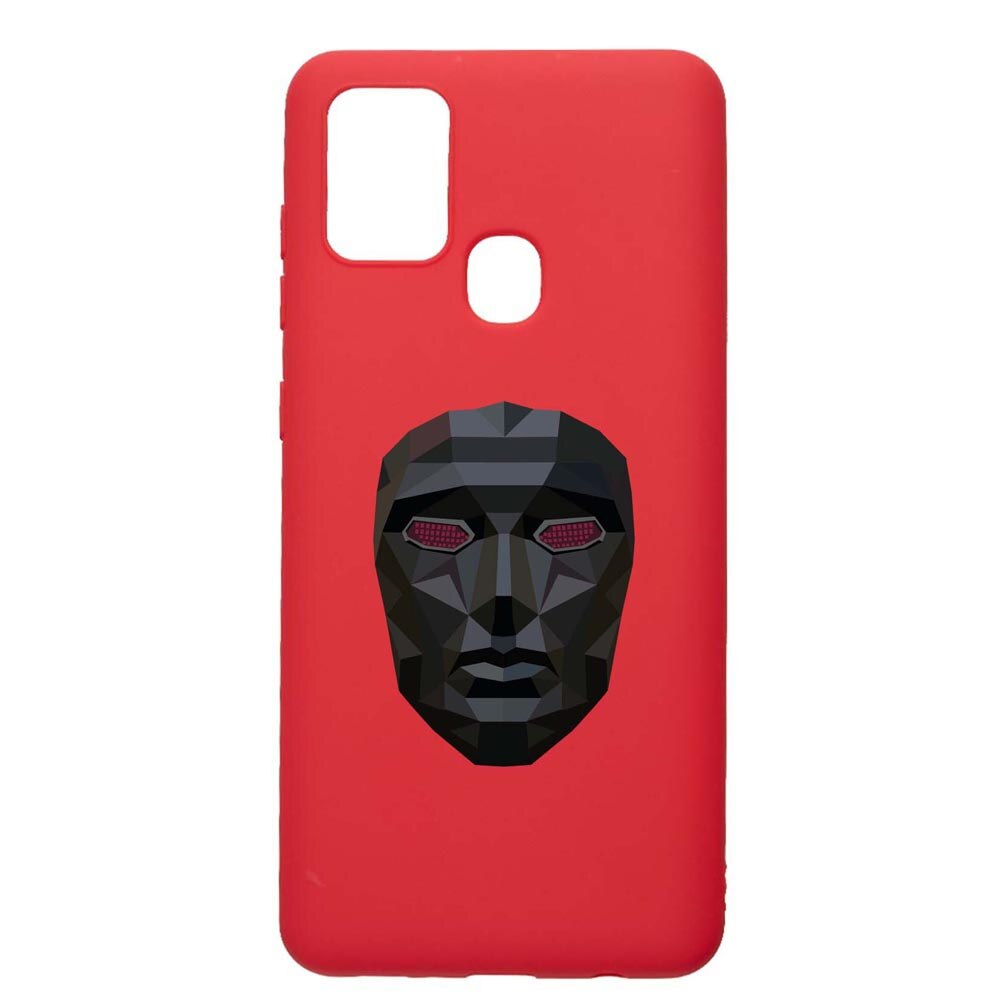Husa Silicon Compatibila Cu Samsung Galaxy A21s, Squid Game - Mask Front Man, rezistenta la uzura, anti-alunecare, Red, R844