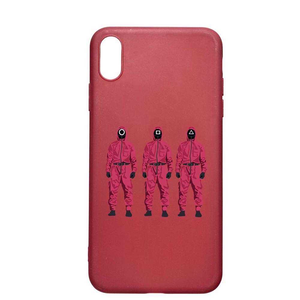 Husa Silicon Compatibila cu Samsung Galaxy A10, Squid Game - Soldier Mask, rezistenta la uzura, anti-alunecare, Pomegranate, PG845