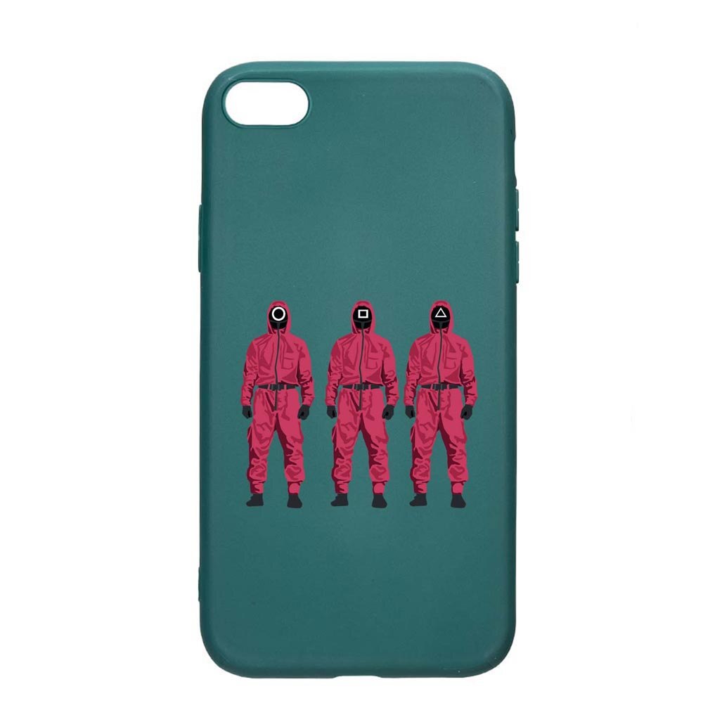 Husa Silicon Compatibila cu Apple iPhone SE 2 / iPhone 8 / iPhone 7, Squid Game - Soldier Mask, rezistenta la uzura, anti-alunecare, ForestGreen, FG845