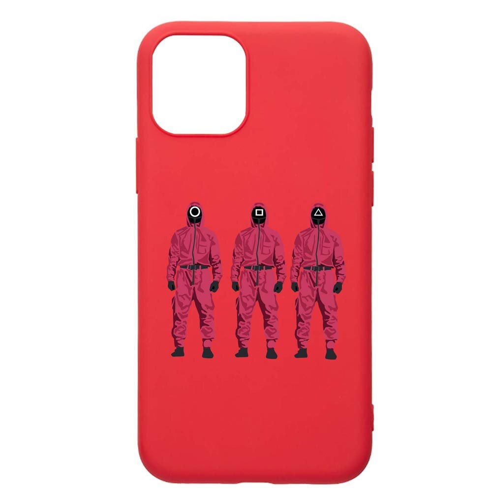 Husa Silicon Compatibila Cu Apple iPhone 12 Pro Max, Squid Game - Soldier Mask, rezistenta la uzura, anti-alunecare, Red, R845