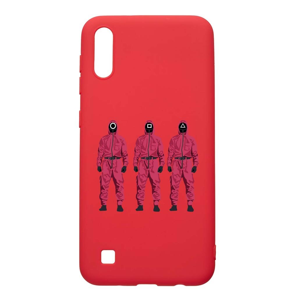Husa Silicon Compatibila Cu Samsung Galaxy M10, Squid Game - Soldier Mask, rezistenta la uzura, anti-alunecare, Red, R845