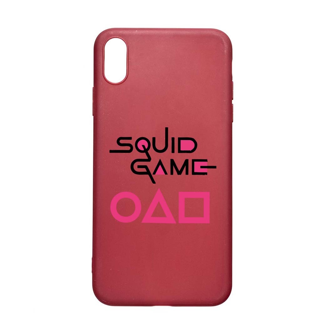 Husa Silicon Compatibila cu Apple iPhone XS Max, Squid Game - Title, rezistenta la uzura, anti-alunecare, Pomegranate, PG847