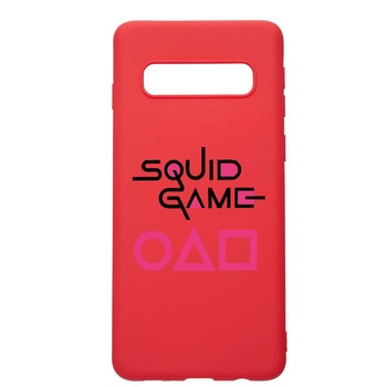 Husa Silicon Compatibila Cu Samsung Galaxy S10E, Squid Game - Title, rezistenta la uzura, anti-alunecare, Red, R847 Husa Silicon Compatibila Cu Samsung Galaxy S10E, Squid Game - Title, rezistenta la uzura, anti-alunecare, Red, R847