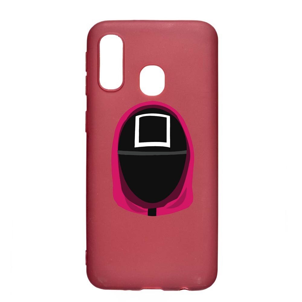Husa Silicon Compatibila cu Samsung Galaxy A20e, Squid Game - Soldier Square, rezistenta la uzura, anti-alunecare, Pomegranate, PG848