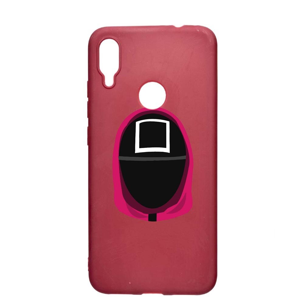 Husa Silicon Compatibila cu Xiaomi Redmi Note 7, Squid Game - Soldier Square, rezistenta la uzura, anti-alunecare, Pomegranate, PG848