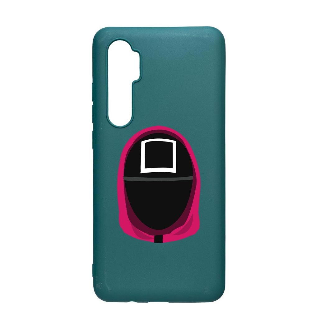Husa Silicon Compatibila cu Xiaomi Mi Note 10 Lite, Squid Game - Soldier Square, rezistenta la uzura, anti-alunecare, ForestGreen, FG848