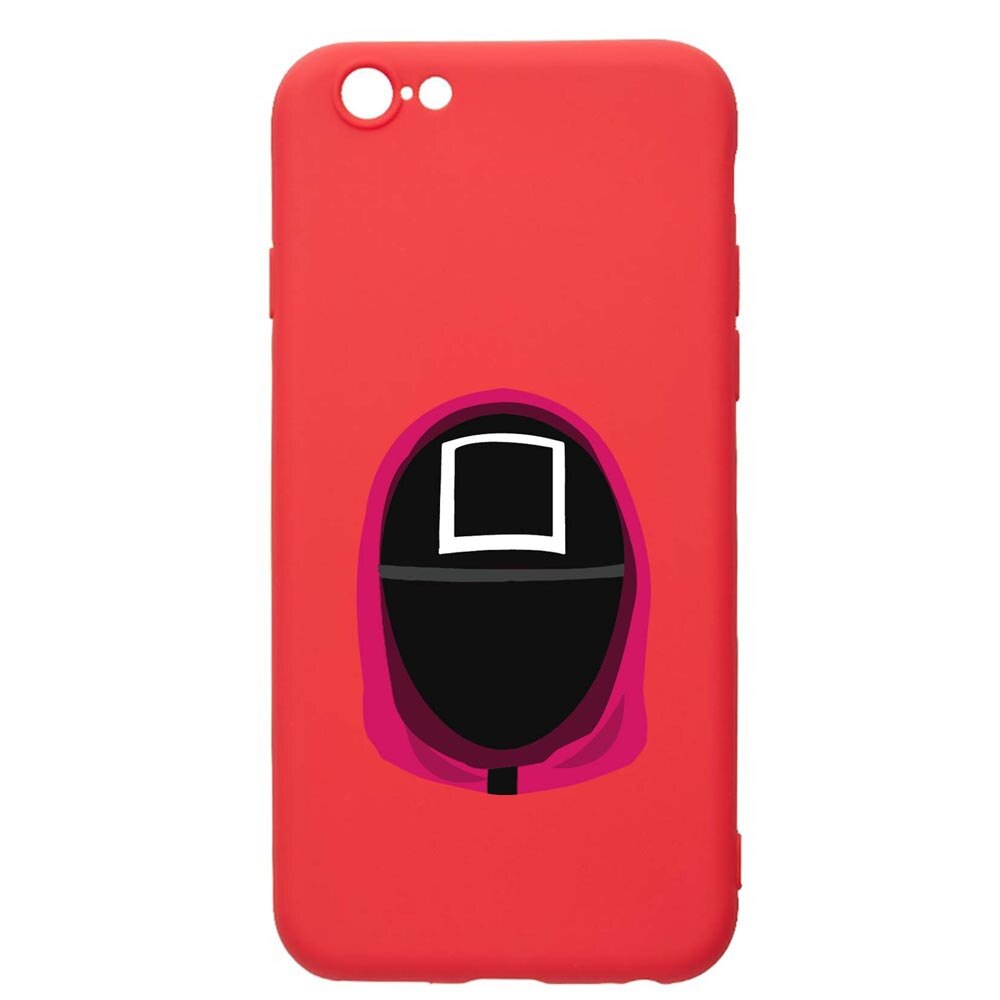 Husa Silicon Compatibila Cu Apple iPhone SE 2 / iPhone 8 / iPhone 7, Squid Game - Soldier Square, rezistenta la uzura, anti-alunecare, Red, R848