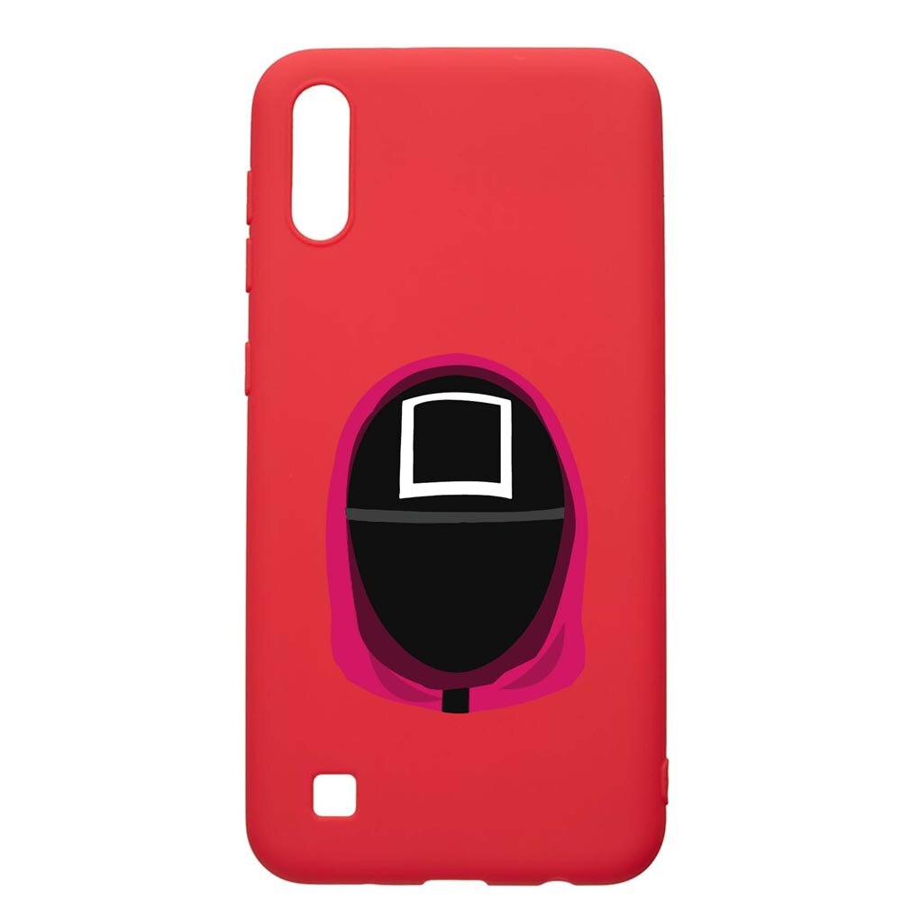 Husa Silicon Compatibila Cu Samsung Galaxy A10, Squid Game - Soldier Square, rezistenta la uzura, anti-alunecare, Red, R848