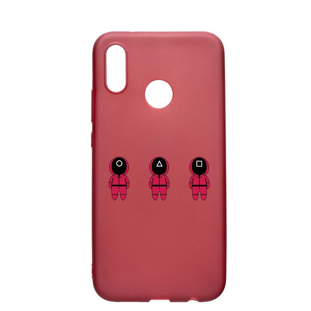 Husa Silicon Compatibila cu Huawei P20 Lite, Squid Game - Soldier Cartoon, rezistenta la uzura, anti-alunecare, Pomegranate, PG849
