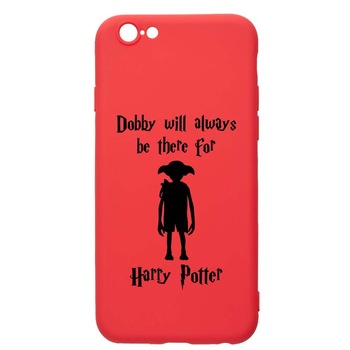 Husa Silicon Compatibila Cu Apple iPhone SE 2 / iPhone 8 / iPhone 7, Dobby Will Always Be There, rezistenta la uzura, anti-alunecare, Red, R859 Husa Silicon Compatibila Cu Apple iPhone SE 2 / iPhone 8 / iPhone 7, Dobby Will Always Be There, rezistenta la uzura, anti-alunecare, Red, R859