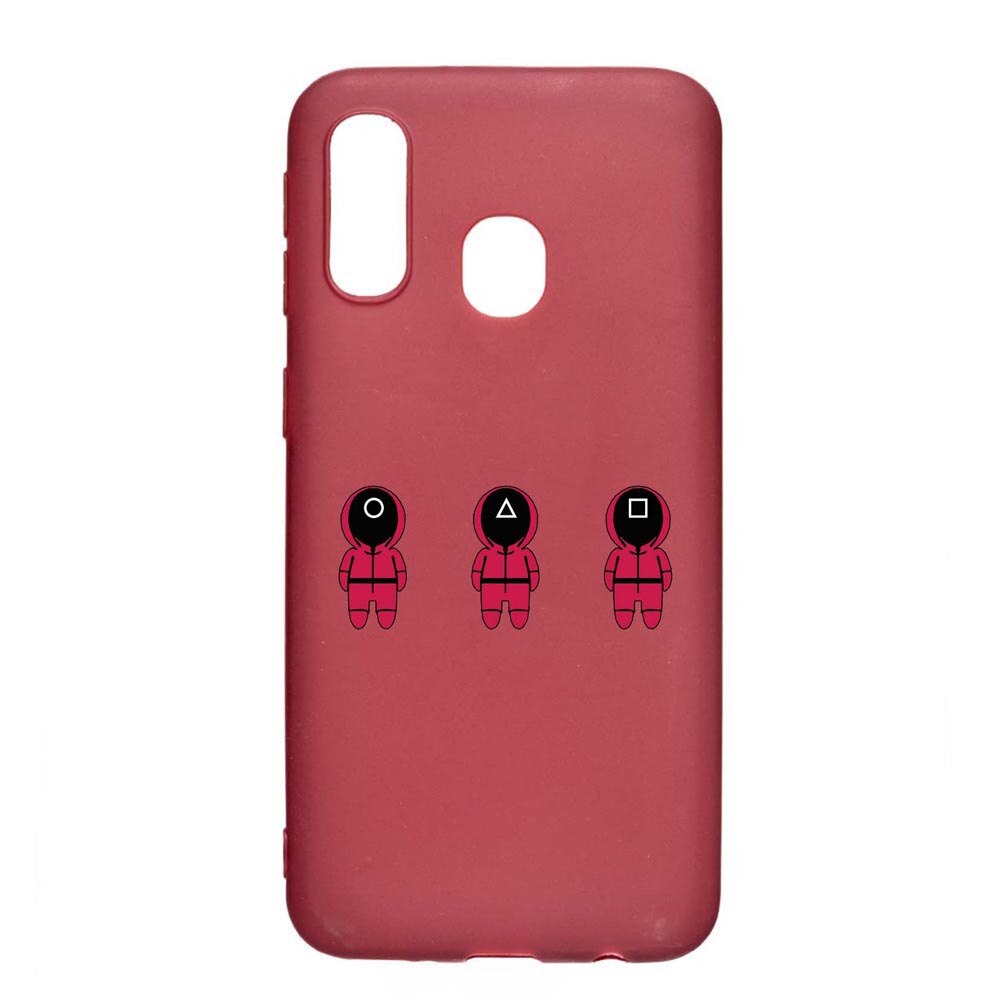 Husa Silicon Compatibila cu Samsung Galaxy A20e, Squid Game - Soldier Cartoon, rezistenta la uzura, anti-alunecare, Pomegranate, PG849