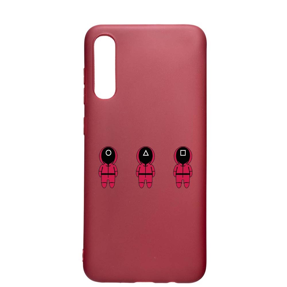 Husa Silicon Compatibila cu Samsung Galaxy A50 / A50S, Squid Game - Soldier Cartoon, rezistenta la uzura, anti-alunecare, Pomegranate, PG849