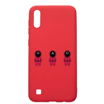 Husa Silicon Compatibila Cu Samsung Galaxy M10, Squid Game - Soldier Cartoon, rezistenta la uzura, anti-alunecare, Red, R849 Husa Silicon Compatibila Cu Samsung Galaxy M10, Squid Game - Soldier Cartoon, rezistenta la uzura, anti-alunecare, Red, R849