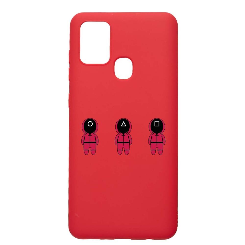 Husa Silicon Compatibila Cu Samsung Galaxy A21s, Squid Game - Soldier Cartoon, rezistenta la uzura, anti-alunecare, Red, R849