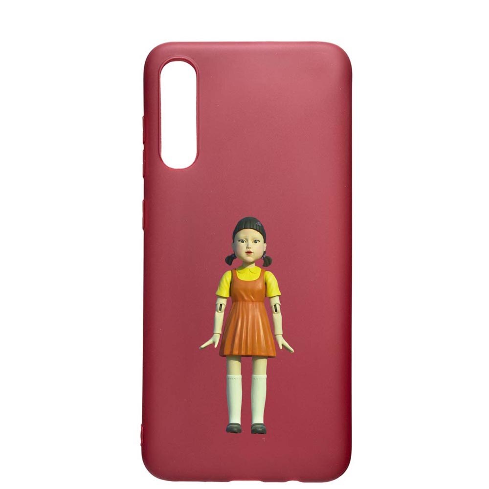 Husa Silicon Compatibila cu Samsung Galaxy A50 / A50S, Squid Game - Doll Girl, rezistenta la uzura, anti-alunecare, Pomegranate, PG851