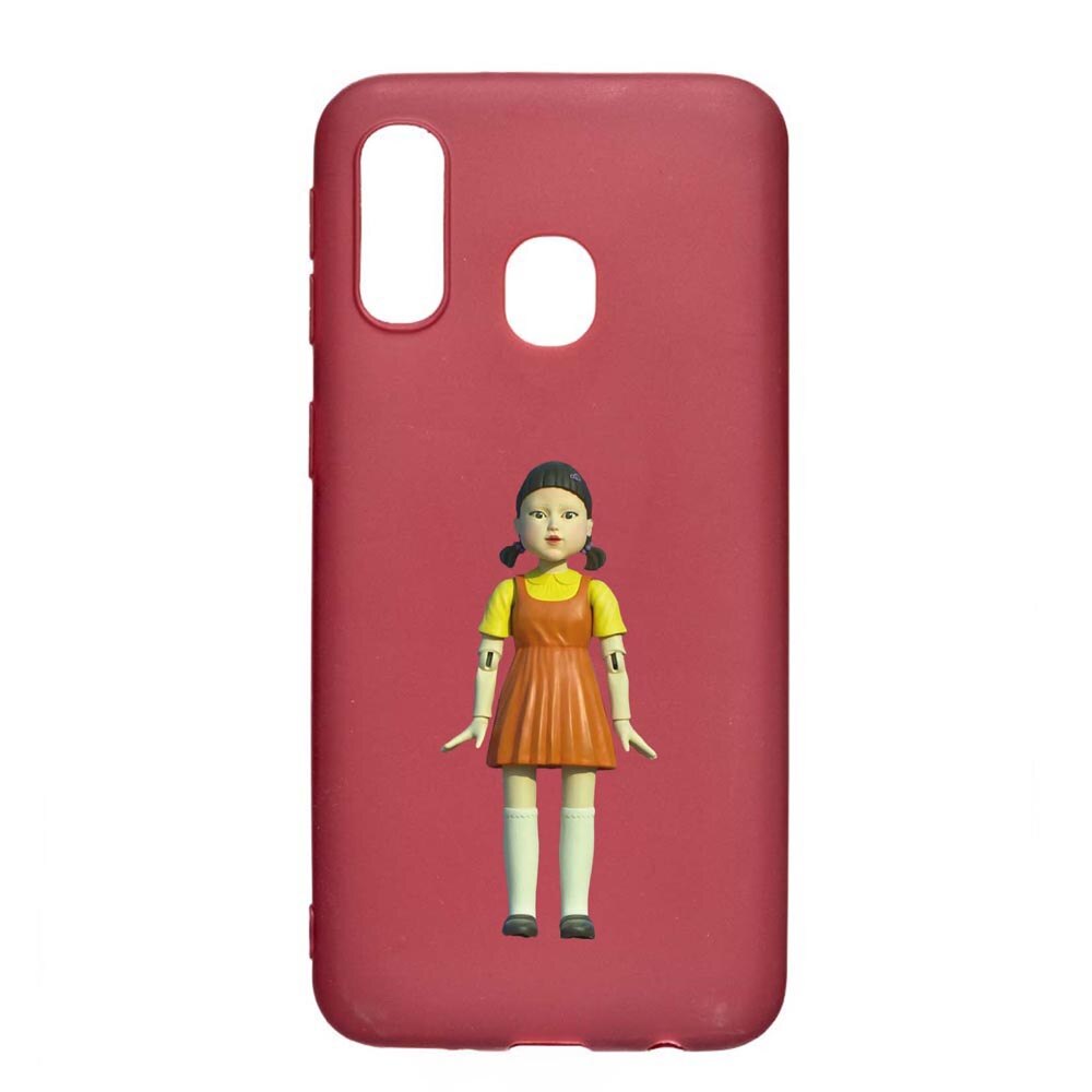 Husa Silicon Compatibila cu Samsung Galaxy A40, Squid Game - Doll Girl, rezistenta la uzura, anti-alunecare, Pomegranate, PG851