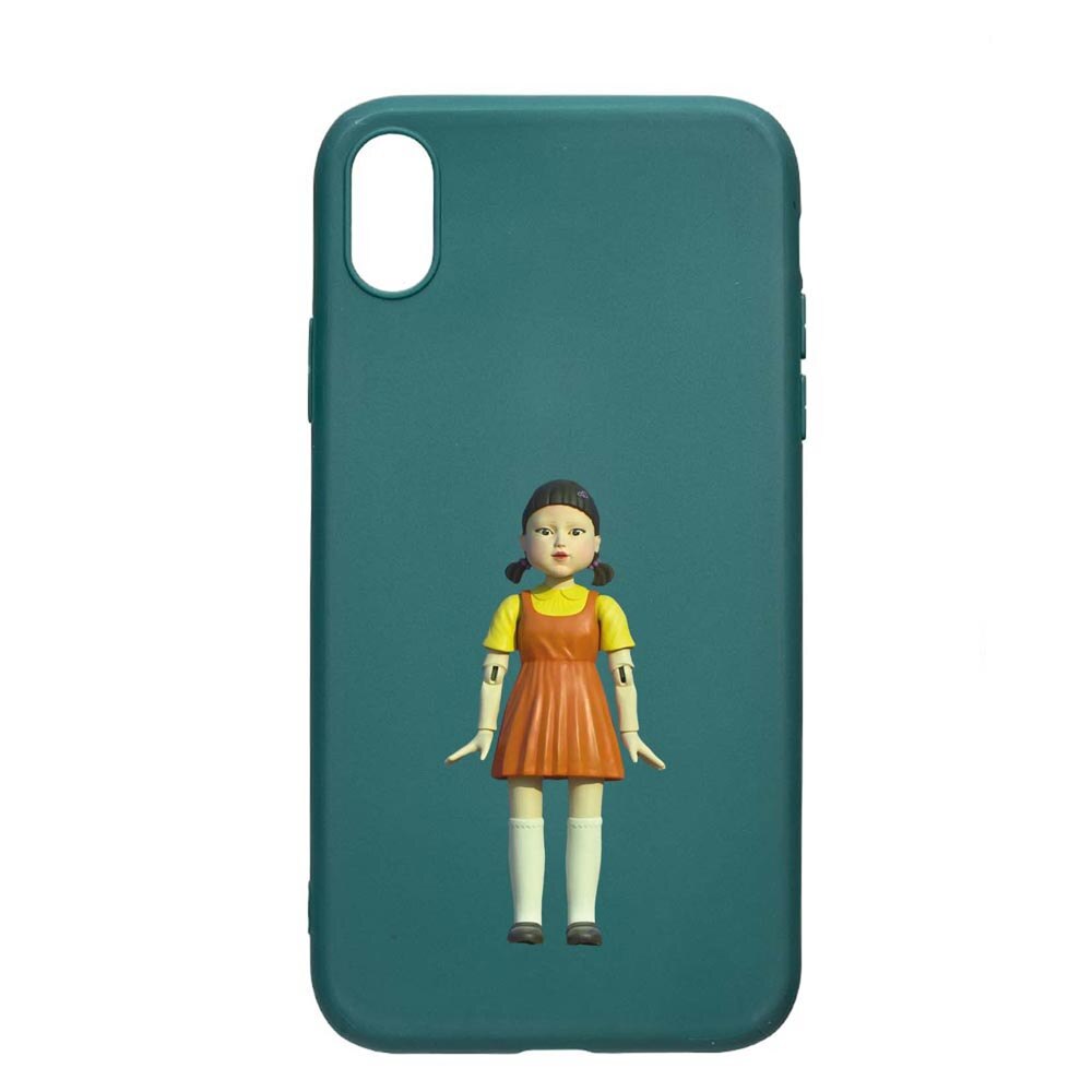 Husa Silicon Compatibila cu Xiaomi Redmi 9A, Squid Game - Doll Girl, rezistenta la uzura, anti-alunecare, ForestGreen, FG851