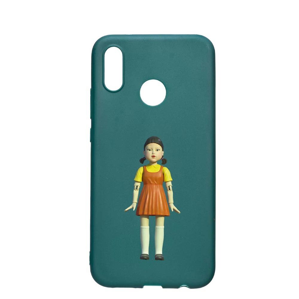 Husa Silicon Compatibila cu Samsung Galaxy A70, Squid Game - Doll Girl, rezistenta la uzura, anti-alunecare, ForestGreen, FG851