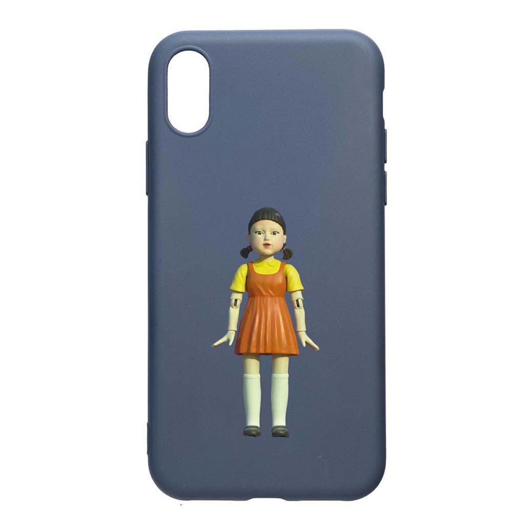 Husa Silicon Compatibila Cu Apple iPhone XR, Squid Game - Doll Girl, rezistenta la uzura, anti-alunecare, AlaskanBlue, AB851