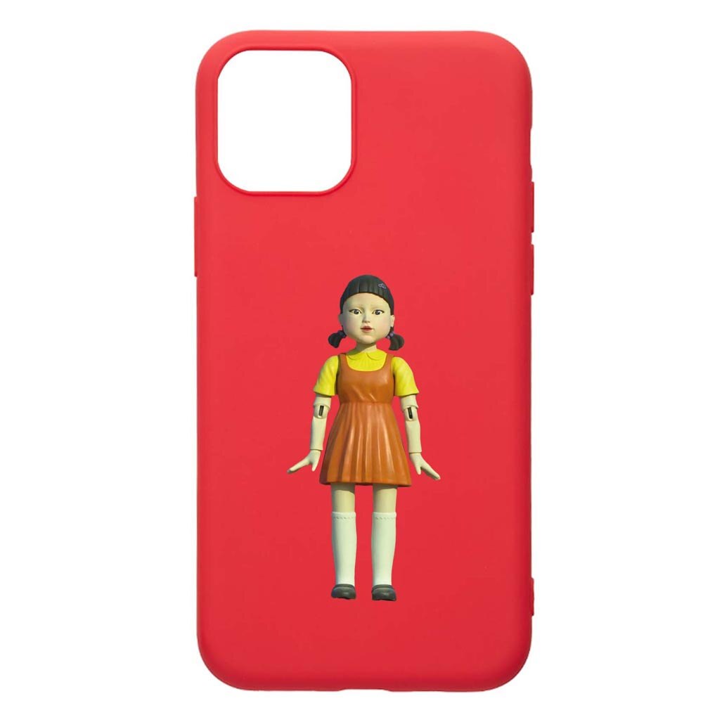 Husa Silicon Compatibila Cu Apple iPhone 12 Max, Squid Game - Doll Girl, rezistenta la uzura, anti-alunecare, Red, R851