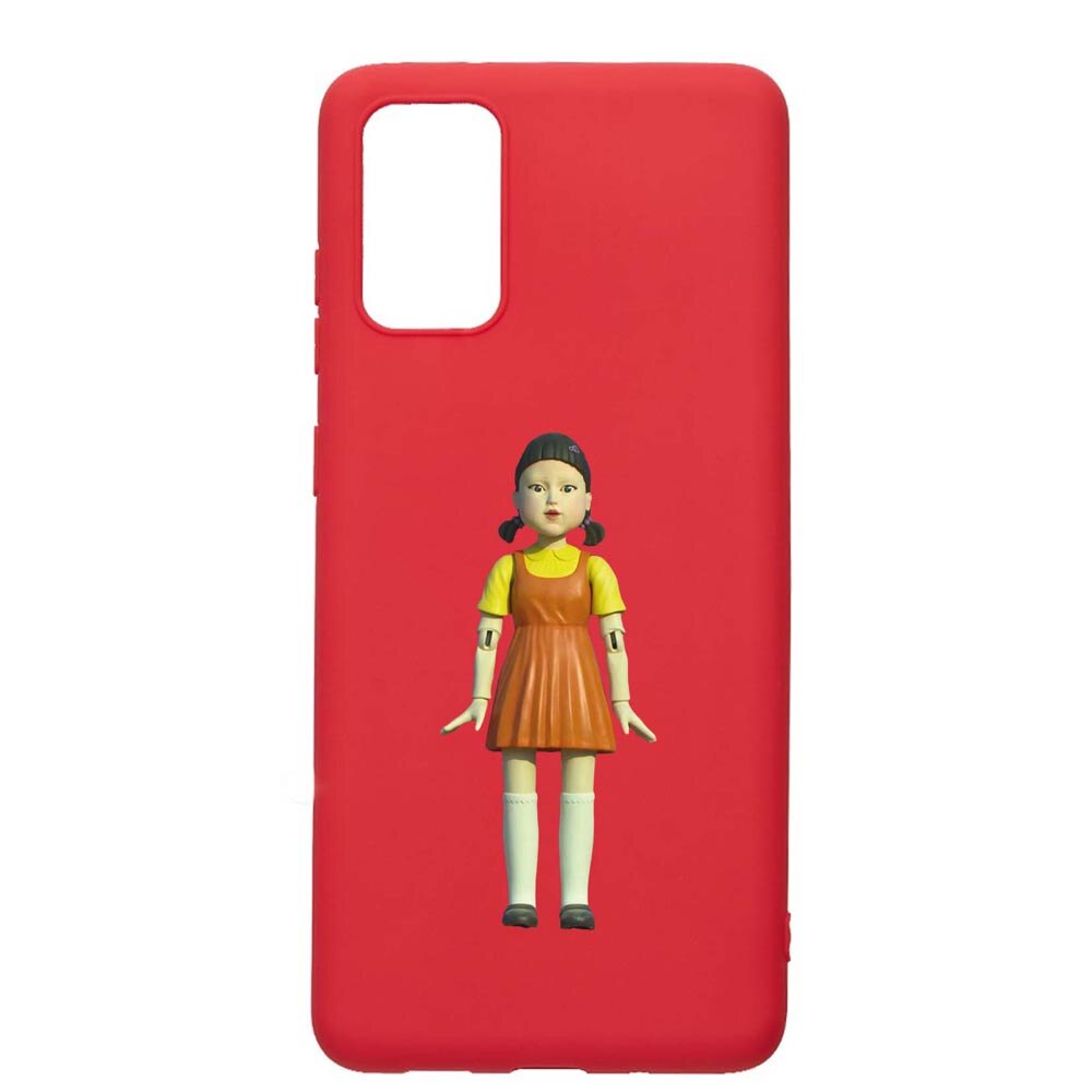 Husa Silicon Compatibila Cu Samsung Galaxy S20 Plus, Squid Game - Doll Girl, rezistenta la uzura, anti-alunecare, Red, R851