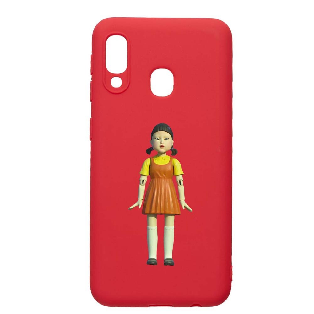 Husa Silicon Compatibila Cu Samsung Galaxy A20e, Squid Game - Doll Girl, rezistenta la uzura, anti-alunecare, Red, R851