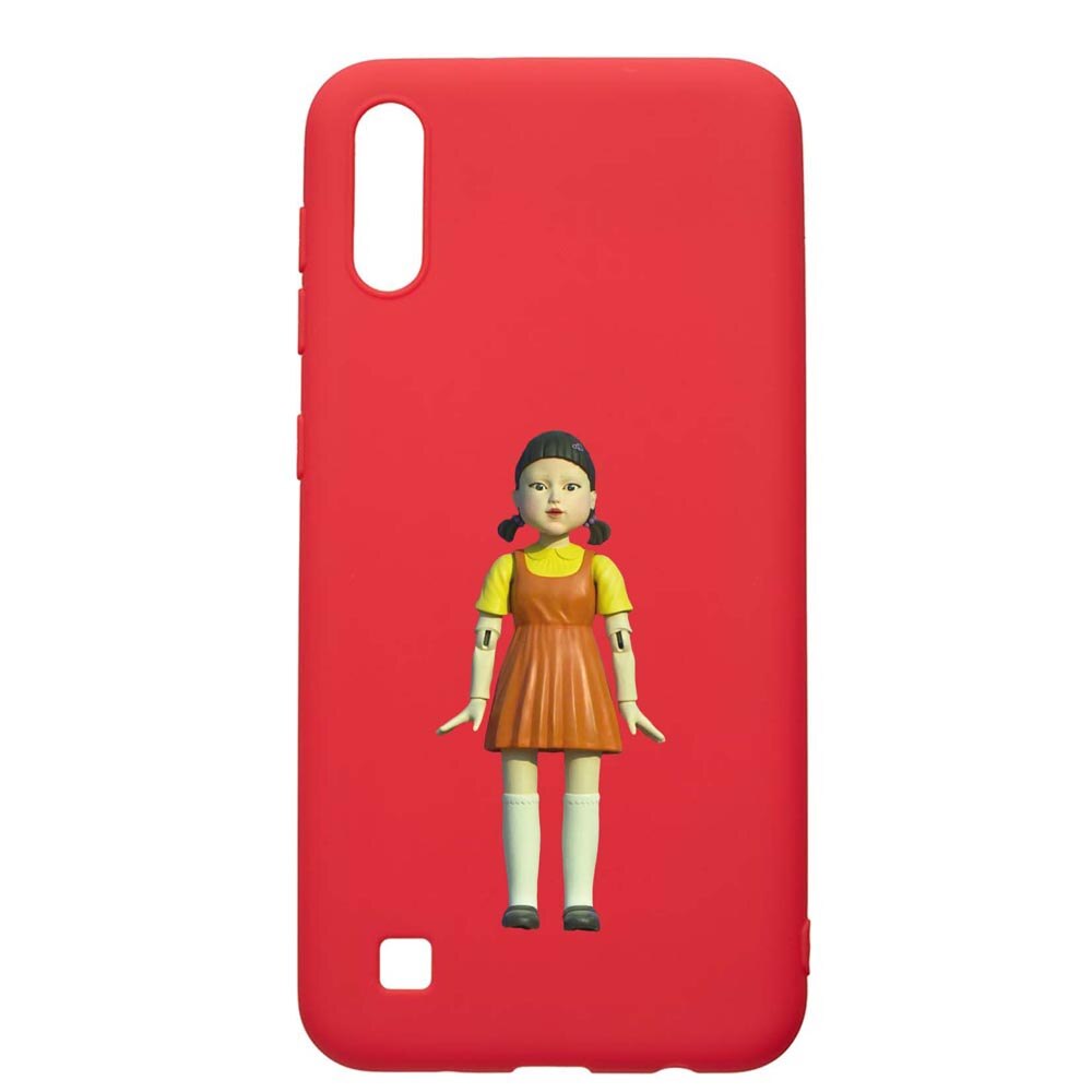 Husa Silicon Compatibila Cu Samsung Galaxy A10, Squid Game - Doll Girl, rezistenta la uzura, anti-alunecare, Red, R851