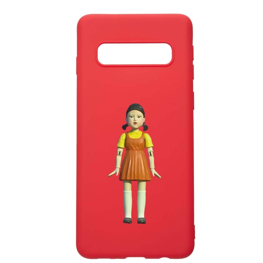 Husa Silicon Compatibila Cu Samsung Galaxy S10, Squid Game - Doll Girl, rezistenta la uzura, anti-alunecare, Red, R851