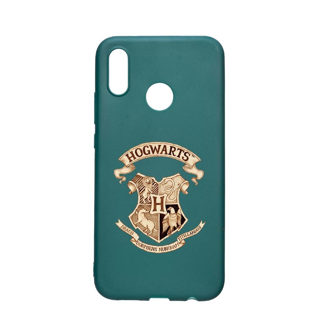 Husa Silicon Compatibila cu Samsung Galaxy A40, Hogwarts Harry Potter, rezistenta la uzura, anti-alunecare, ForestGreen, FG852