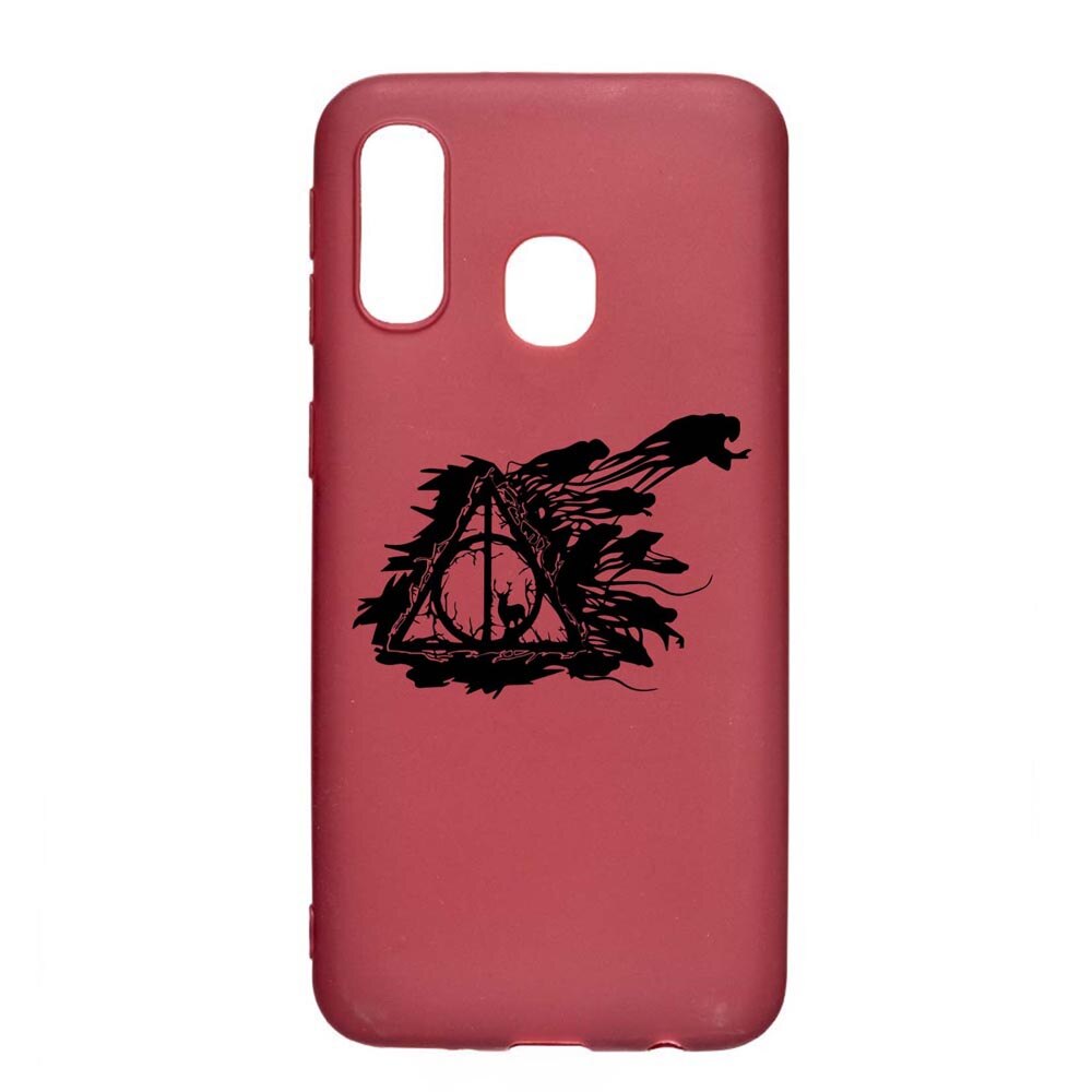 Husa Silicon Compatibila cu Samsung Galaxy A20e, Deathly Hallows - Harry Potter, rezistenta la uzura, anti-alunecare, Pomegranate, PG854