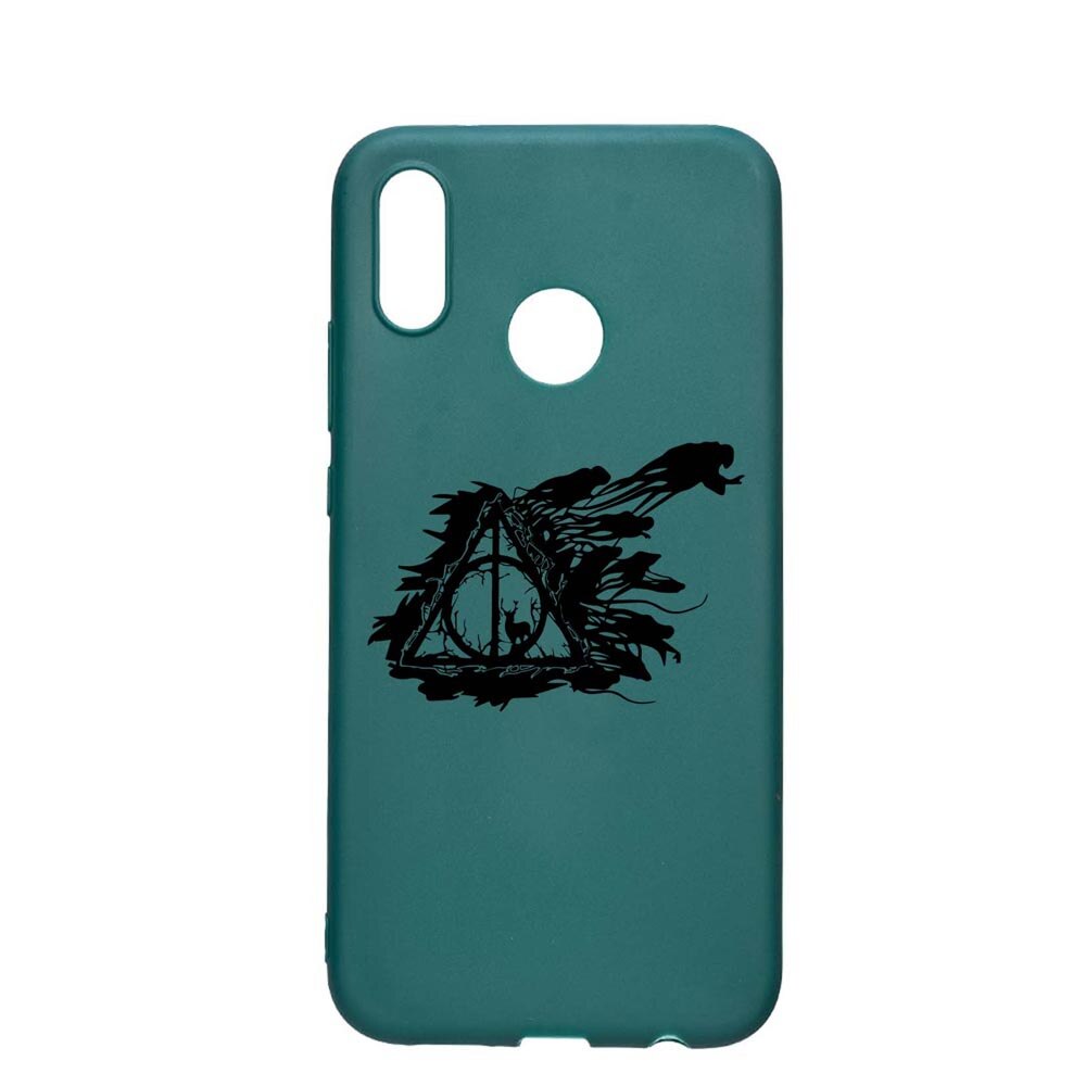 Husa Silicon Compatibila cu Huawei P20 Lite, Deathly Hallows - Harry Potter, rezistenta la uzura, anti-alunecare, ForestGreen, FG854