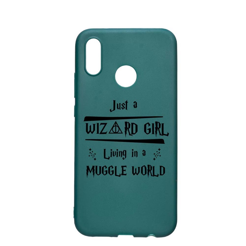Husa Silicon Compatibila cu Samsung Galaxy A70, Wizard Girl, rezistenta la uzura, anti-alunecare, ForestGreen, FG861