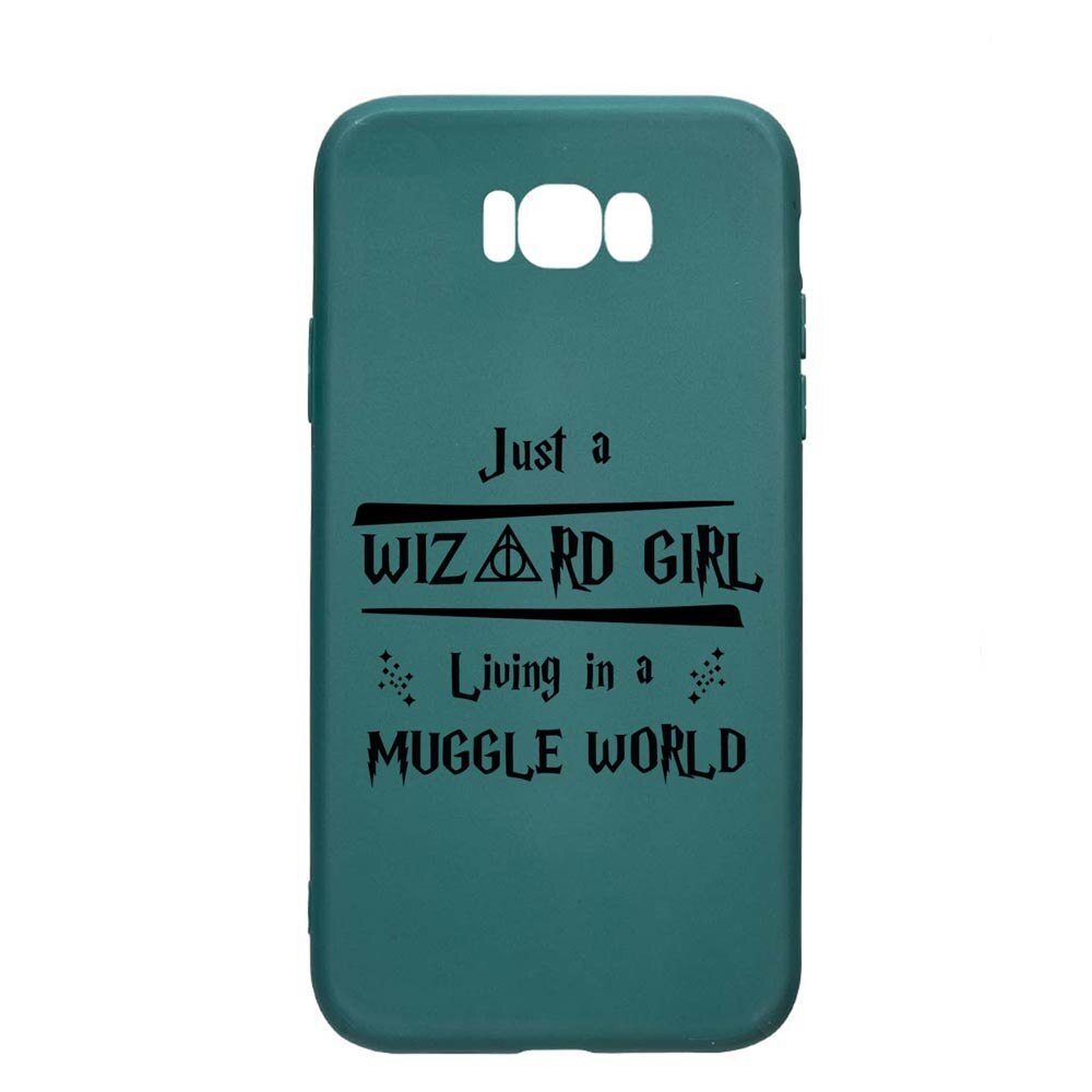 Husa Silicon Compatibila cu Samsung Galaxy S8, Wizard Girl, rezistenta la uzura, anti-alunecare, ForestGreen, FG861