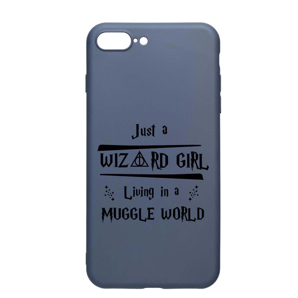 Husa Silicon Compatibila Cu Apple iPhone 8 Plus / 7 Plus, Wizard Girl, rezistenta la uzura, anti-alunecare, AlaskanBlue, AB861