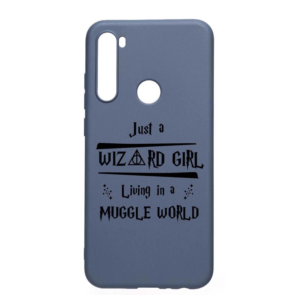 Husa Silicon Compatibila Cu Xiaomi Redmi Note 8, Wizard Girl, rezistenta la uzura, anti-alunecare, AlaskanBlue, AB861