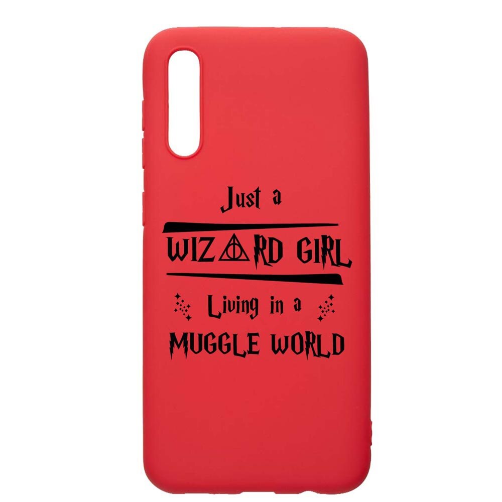 Husa Silicon Compatibila Cu Samsung Galaxy A50, Wizard Girl, rezistenta la uzura, anti-alunecare, Red, R861