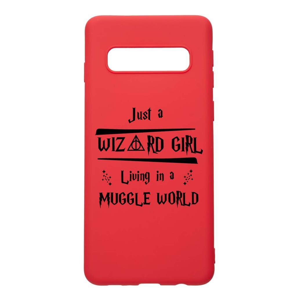 Husa Silicon Compatibila Cu Samsung Galaxy S10 Plus, Wizard Girl, rezistenta la uzura, anti-alunecare, Red, R861