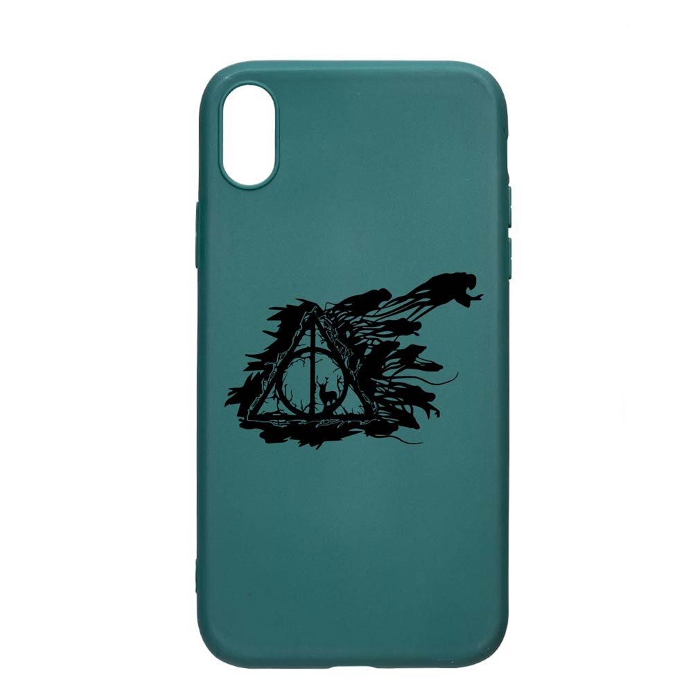 Husa Silicon Compatibila cu Samsung Galaxy A10, Deathly Hallows - Harry Potter, rezistenta la uzura, anti-alunecare, ForestGreen, FG854