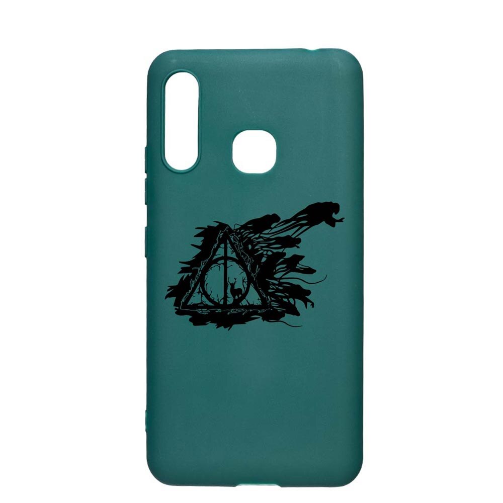 Husa Silicon Compatibila cu Samsung Galaxy A70e, Deathly Hallows - Harry Potter, rezistenta la uzura, anti-alunecare, ForestGreen, FG854