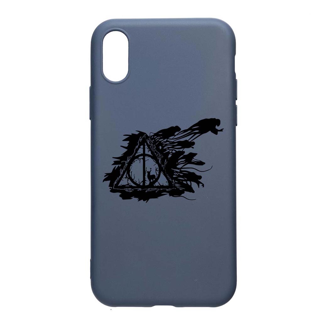 Husa Silicon Compatibila Cu Apple iPhone XR, Deathly Hallows - Harry Potter, rezistenta la uzura, anti-alunecare, AlaskanBlue, AB854