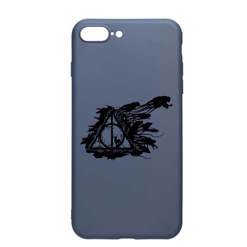 Husa Silicon Compatibila Cu Apple iPhone 8 Plus / 7 Plus, Deathly Hallows - Harry Potter, rezistenta la uzura, anti-alunecare, AlaskanBlue, AB854