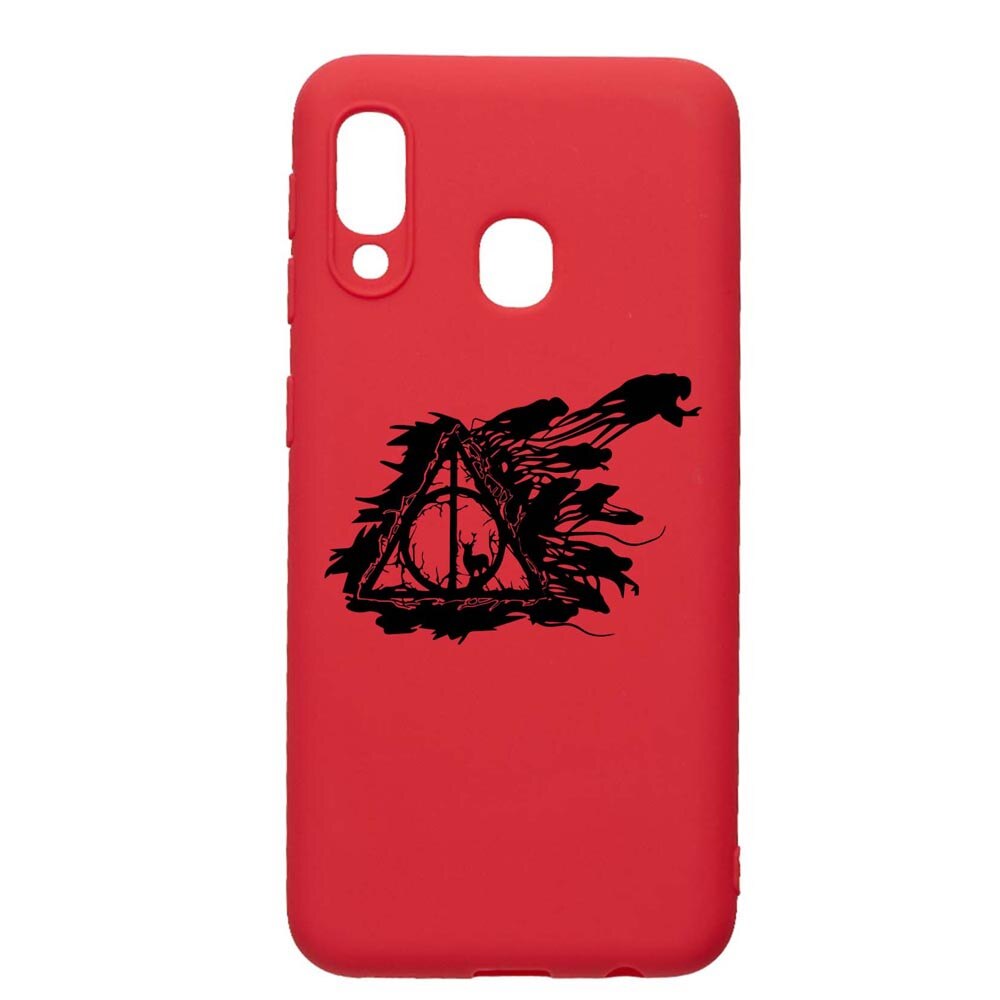 Husa Silicon Compatibila Cu Samsung Galaxy A20e, Deathly Hallows - Harry Potter, rezistenta la uzura, anti-alunecare, Red, R854